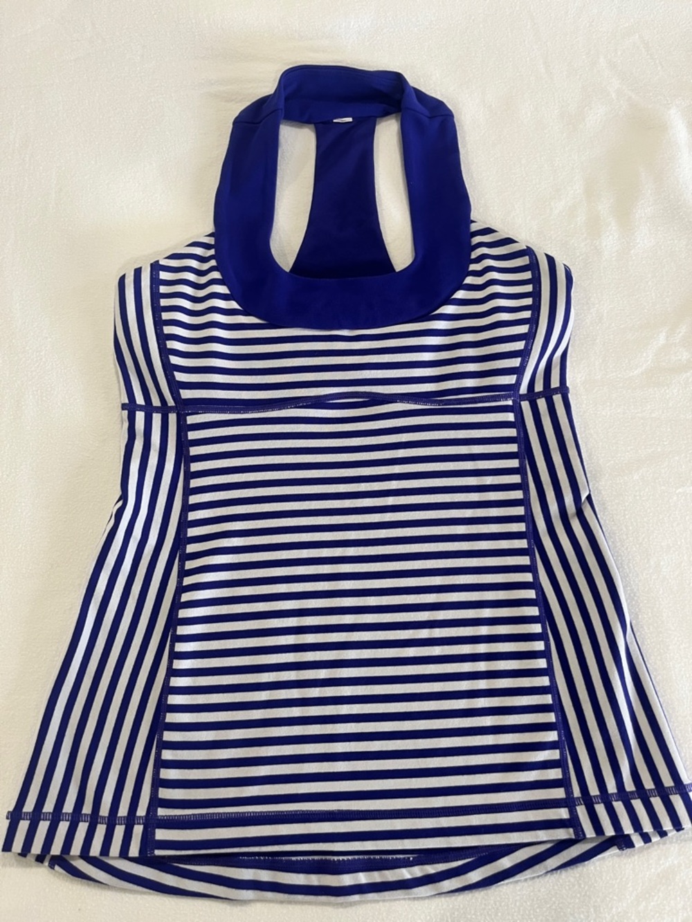 lululemon athletica Royal Blue and White Striped Halter Tank